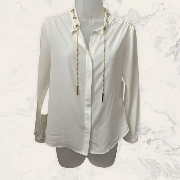 Michael Kors Women’s Button Down Blouse - Size PS- Cream - Picture 1 of 6